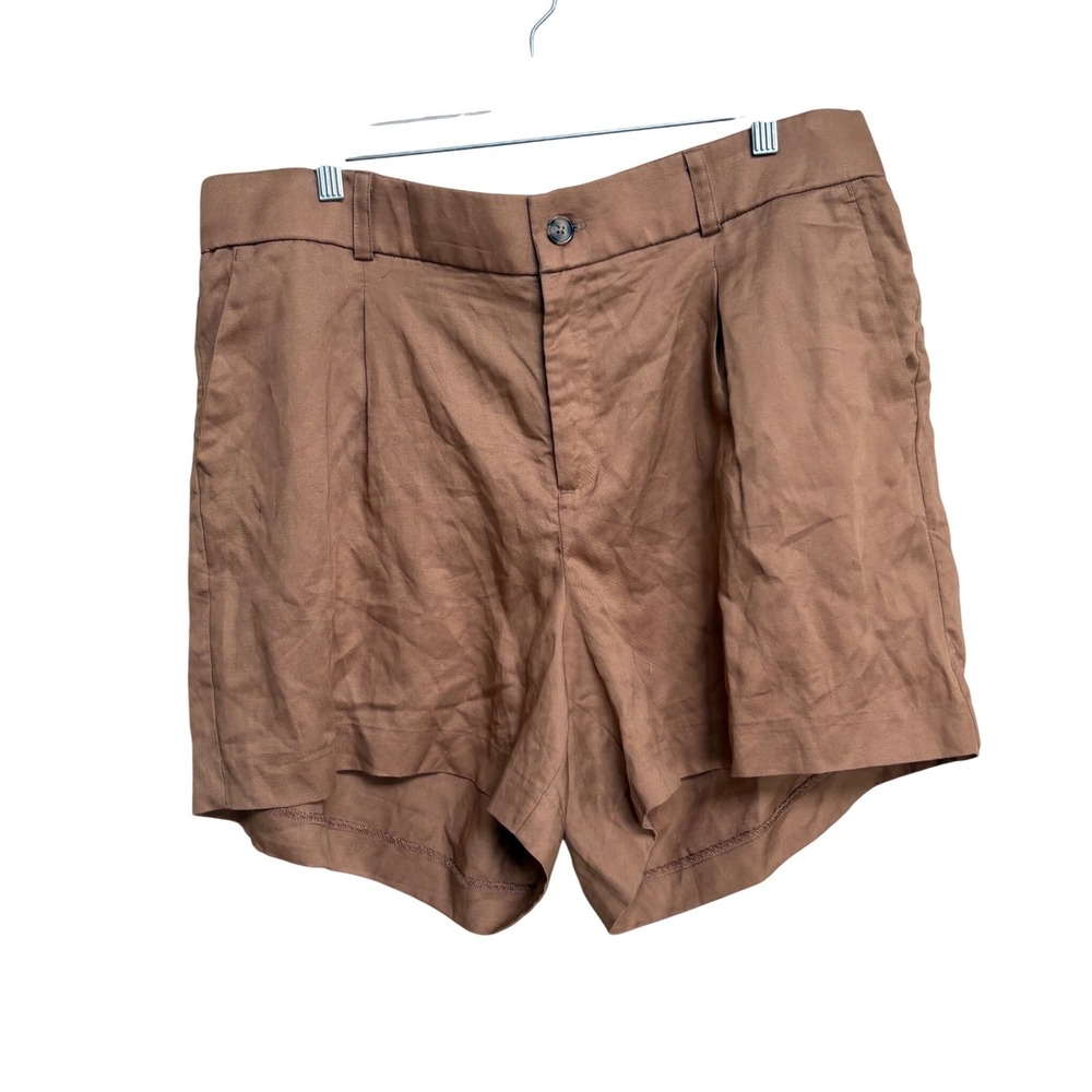 NWT Torrid Tobacco Brown 5 Inch Stretch Linen Blend High-Rise Shorts Size 18